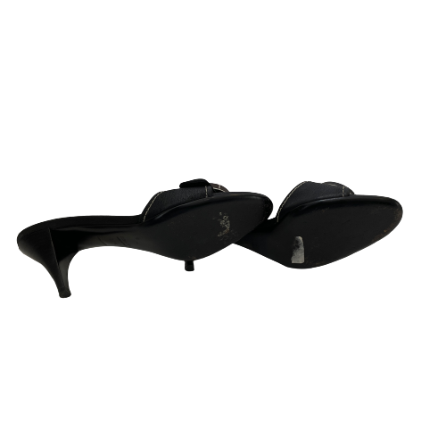 Prada Wooden Buckle Heeled Sandals | Gently Used |