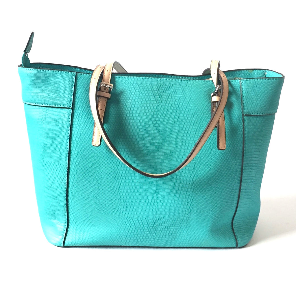 GUESS Turquoise Textured Leather Tote | Like New |