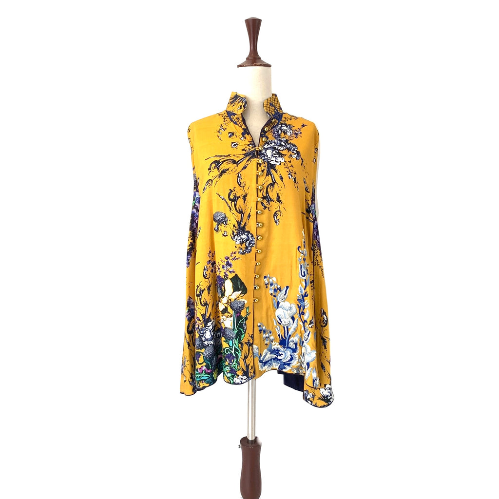 AFH by Ayesha Hashwani Mustard Embroided Poncho Kameez | Gently Used |