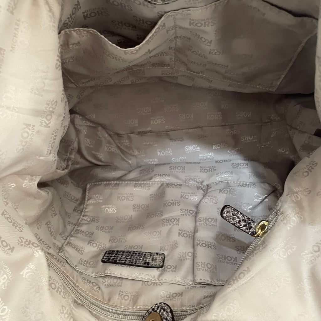 Michael Kors Grey Snakeskin Print Shoulder Bag | Pre Loved |
