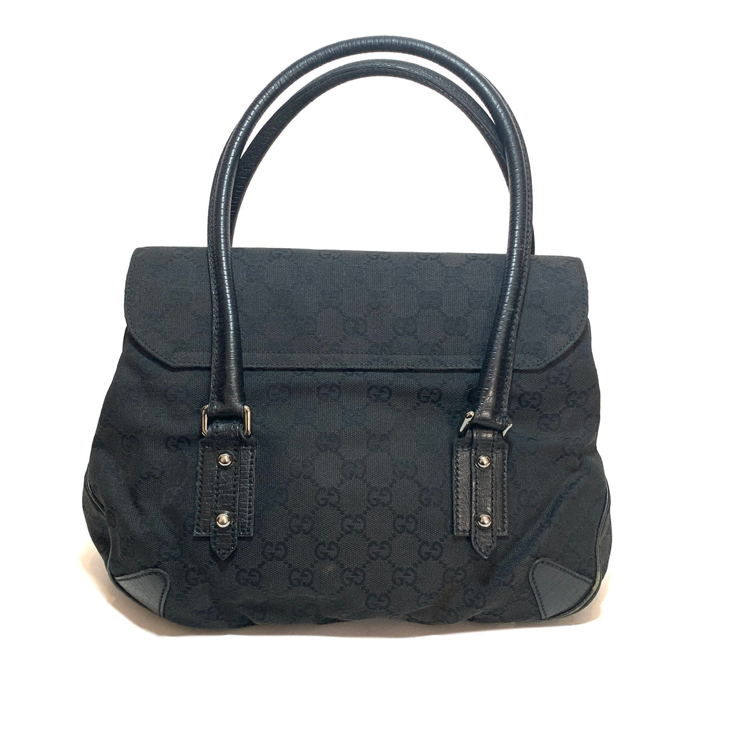 Gucci Vintage Black Monogram Horsebit Tote | Pre Loved |