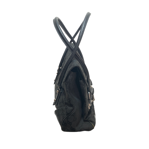 Gucci Vintage Black Monogram Horsebit Tote | Pre Loved |
