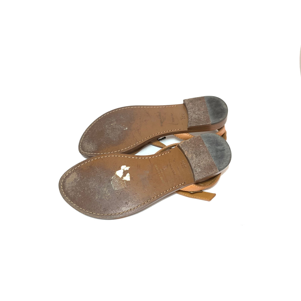 Saint Laurent Tan Leather Strappy Sandals | Pre Loved |