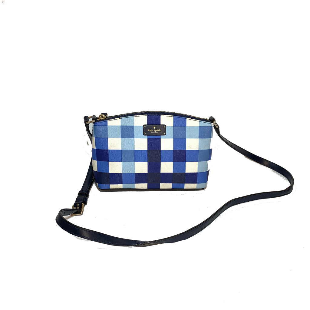 Kate Spade Grove Street Millie Blue Gingham Cross Body Bag | Pre Loved |