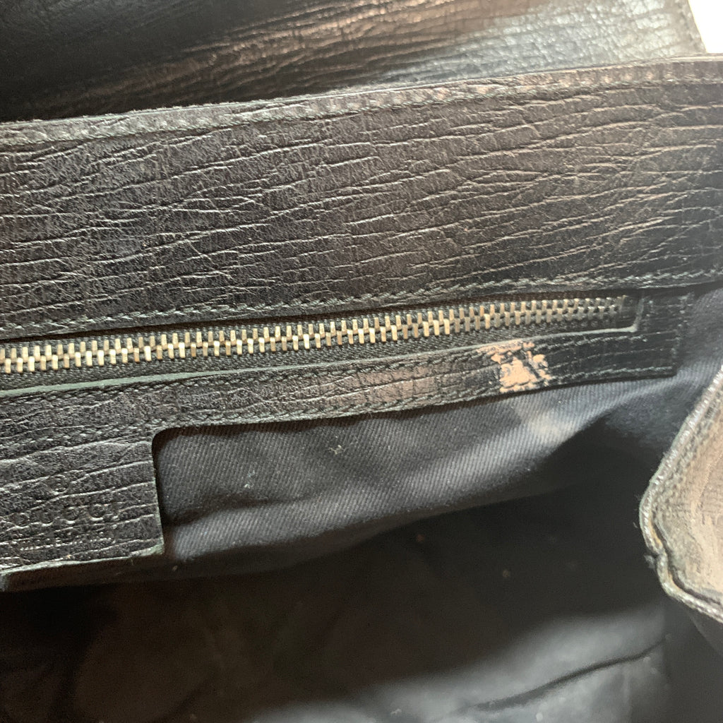 Gucci Vintage Black Monogram Horsebit Tote | Pre Loved |