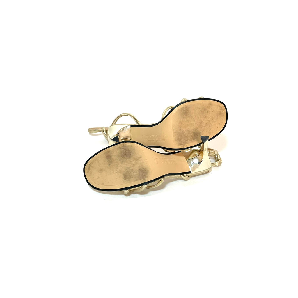 ZARA Gold Strappy Heels | Gently Used |