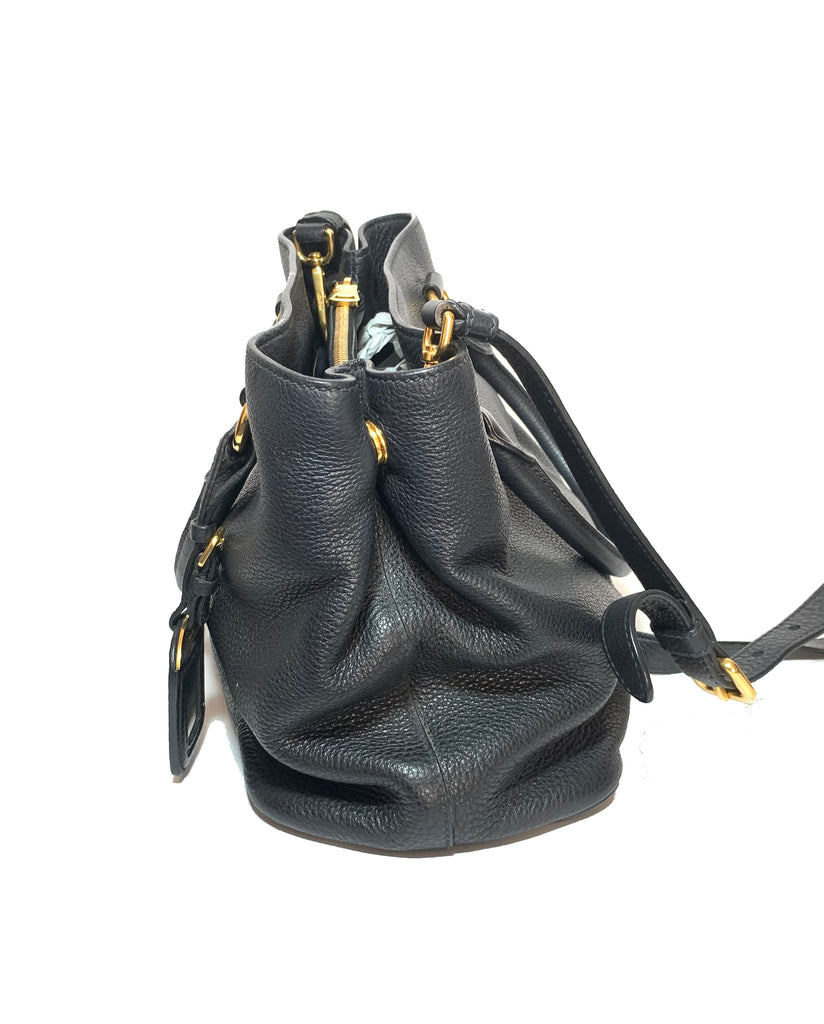 Prada Black Pebbled Leather Satchel | Gently Used |