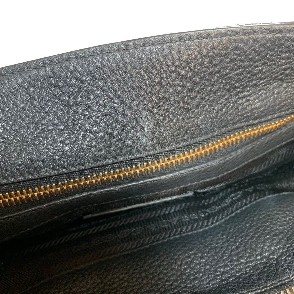 Prada Black Pebbled Leather Satchel | Gently Used |