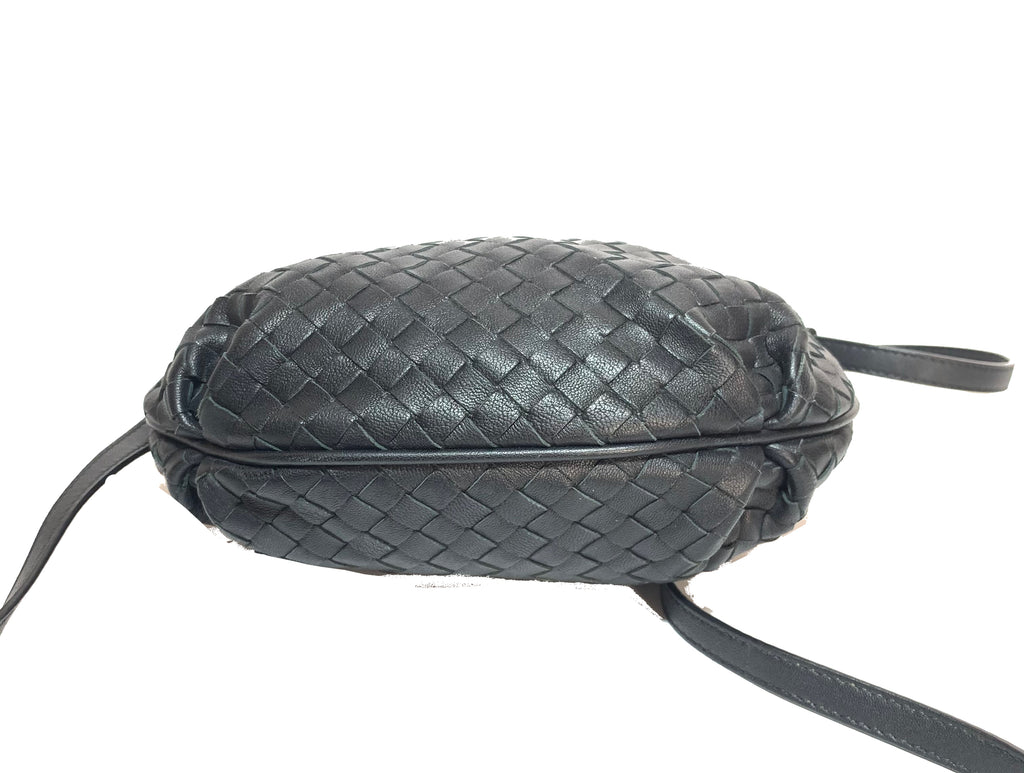 Bottega Veneta Black Intrecciato Woven Nappa Leather Cross Body Bag | Gently Used |