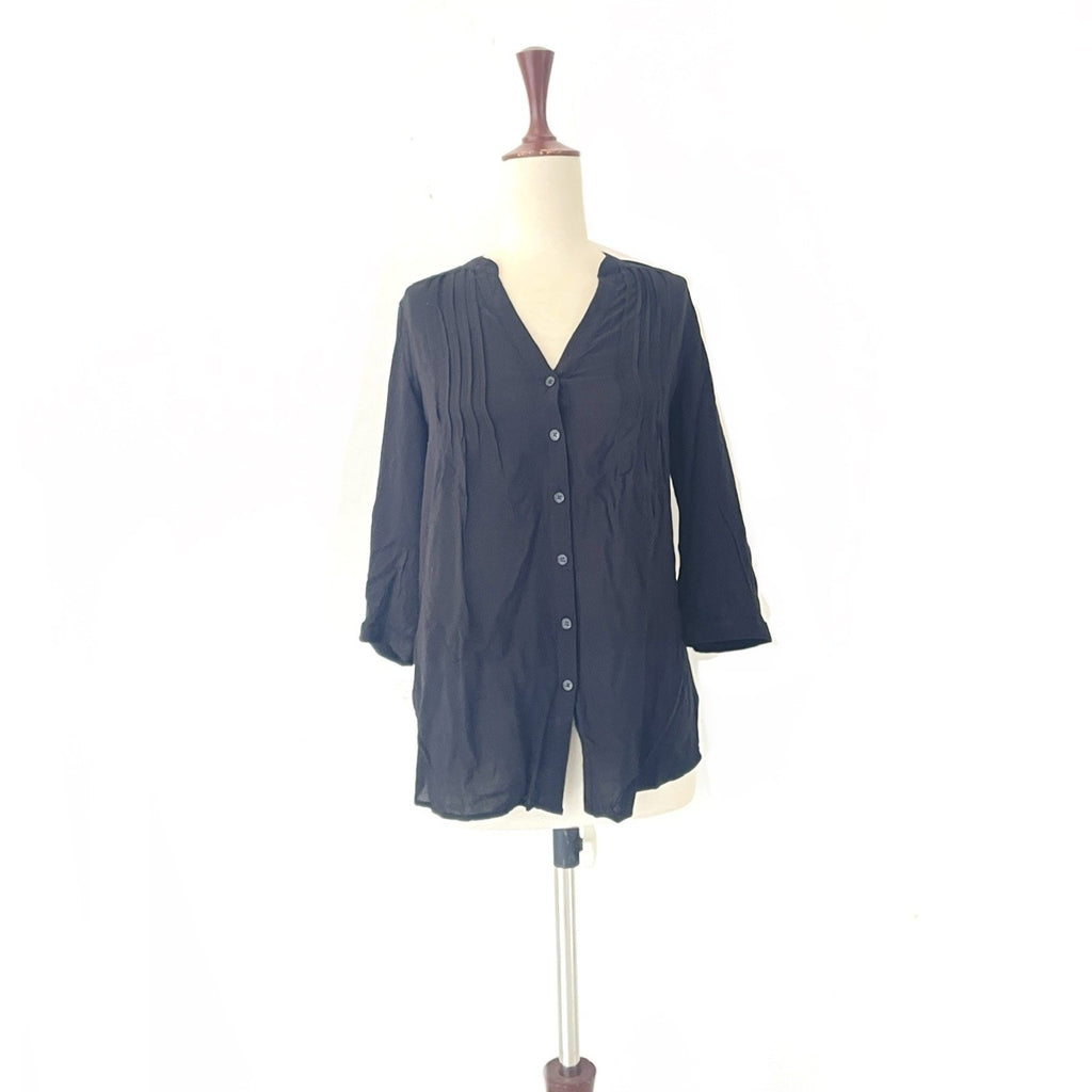 Forever 21 Black Pleated Top | Pre Loved |