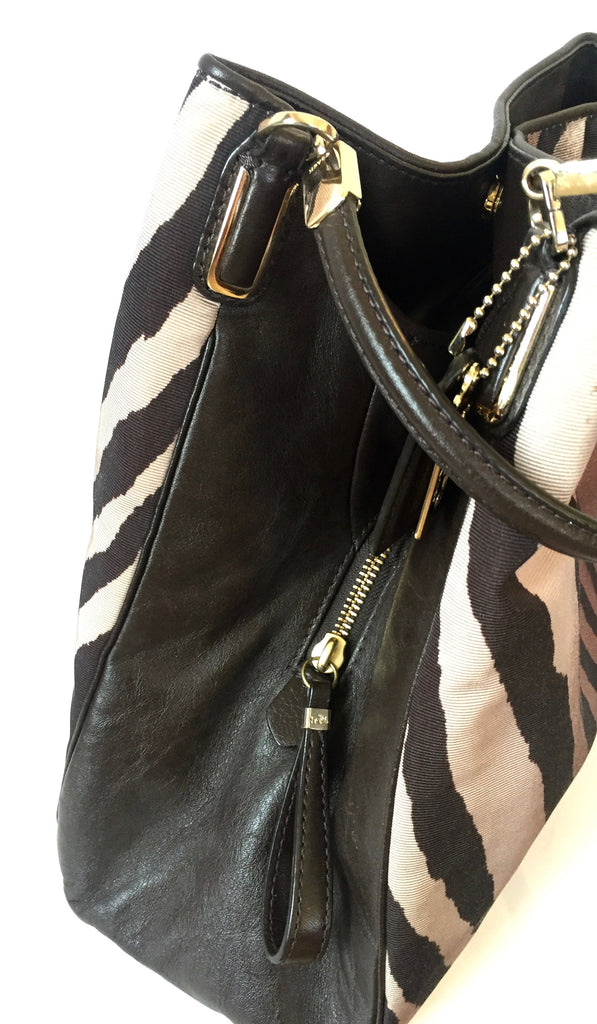 Coach Tiger Print Canvas & Leather Shoulder Bag | Gently Used | - Secret Stash