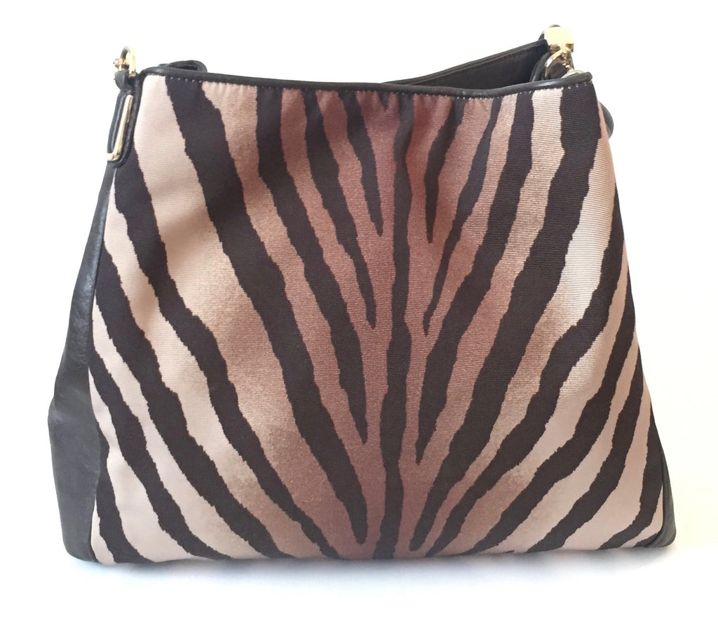Coach Tiger Print Canvas & Leather Shoulder Bag | Gently Used | - Secret Stash