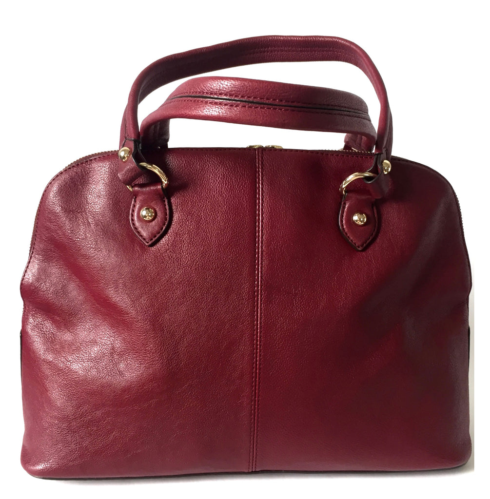 DKNY Maroon Pebbled Leather Tote | Gently Used |