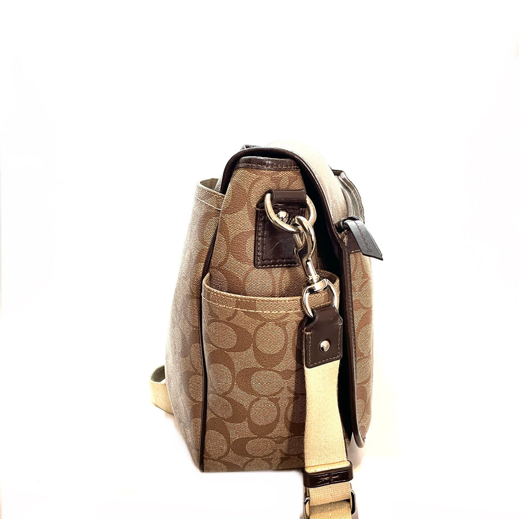 Coach Beige Monogram Logo Baby Messenger Bag | Pre Loved |