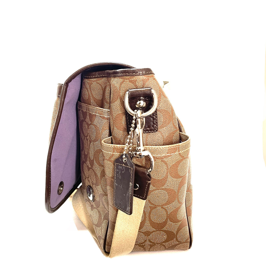 Coach Beige Monogram Logo Baby Messenger Bag | Pre Loved |