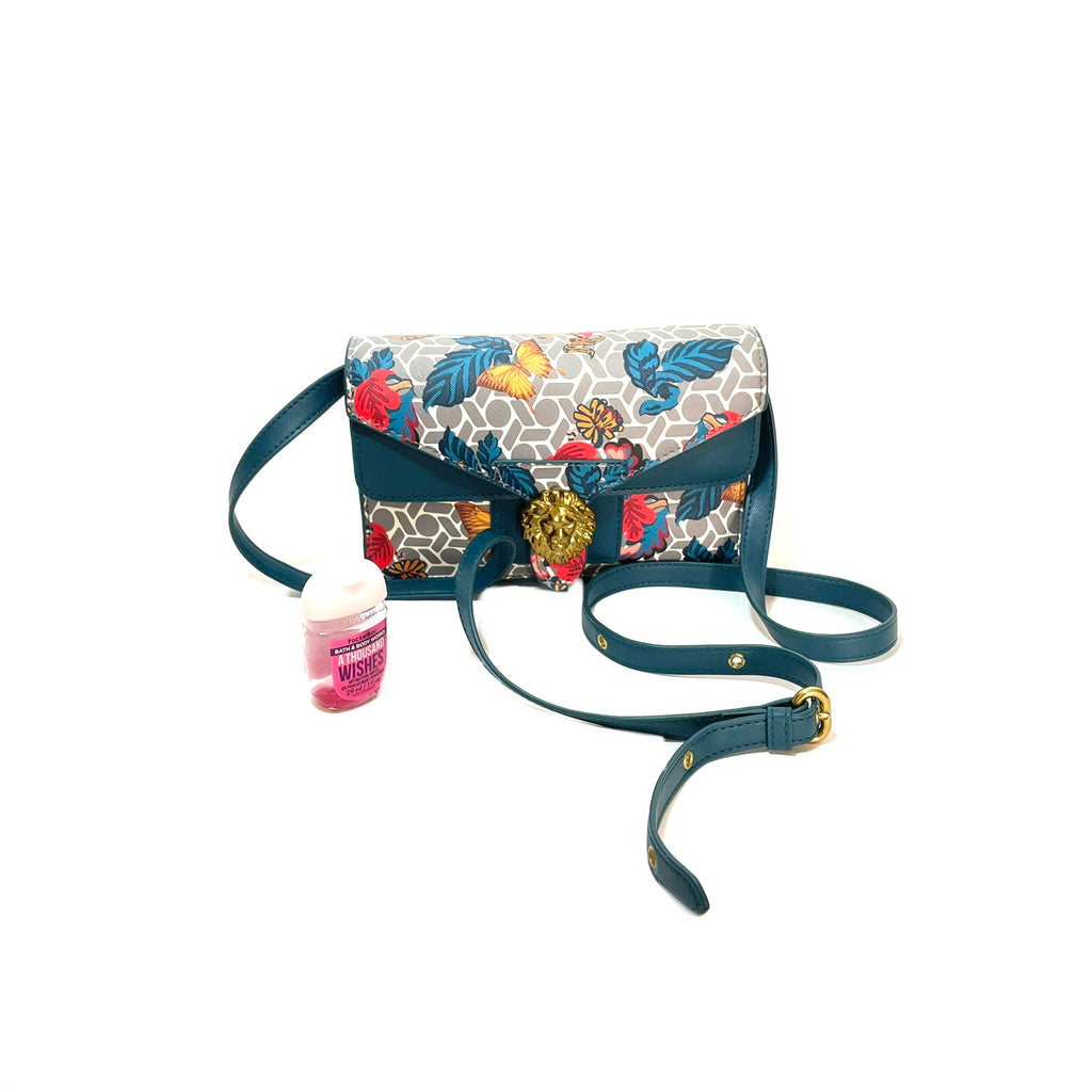 Anne Klein Blue & Grey Printed Cross-Body Bag | Gently Used |