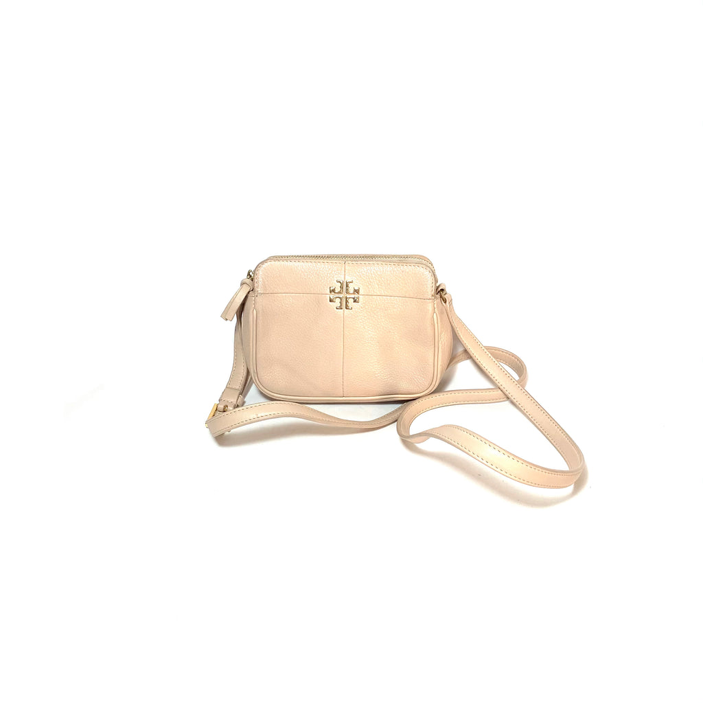 Tory Burch Nude Pink Pebbled Leather Mini Cross Body Bag | Pre Loved |