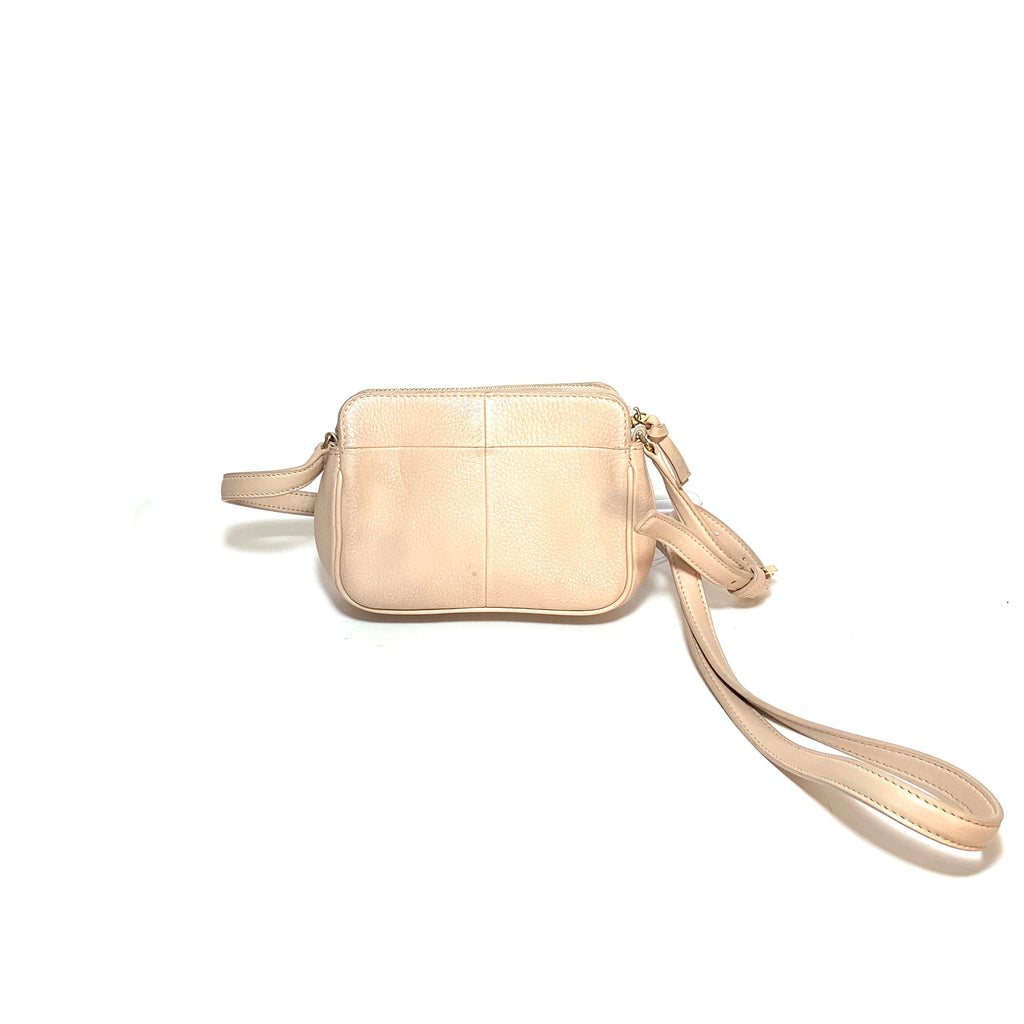 Tory Burch Nude Pink Pebbled Leather Mini Cross Body Bag | Pre Loved |