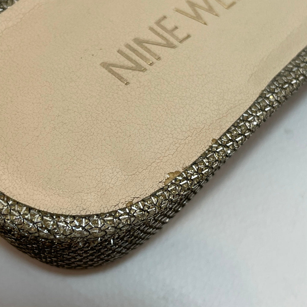 Nine West Gold Glitter Mini Wedge Sandals | Gently Used |