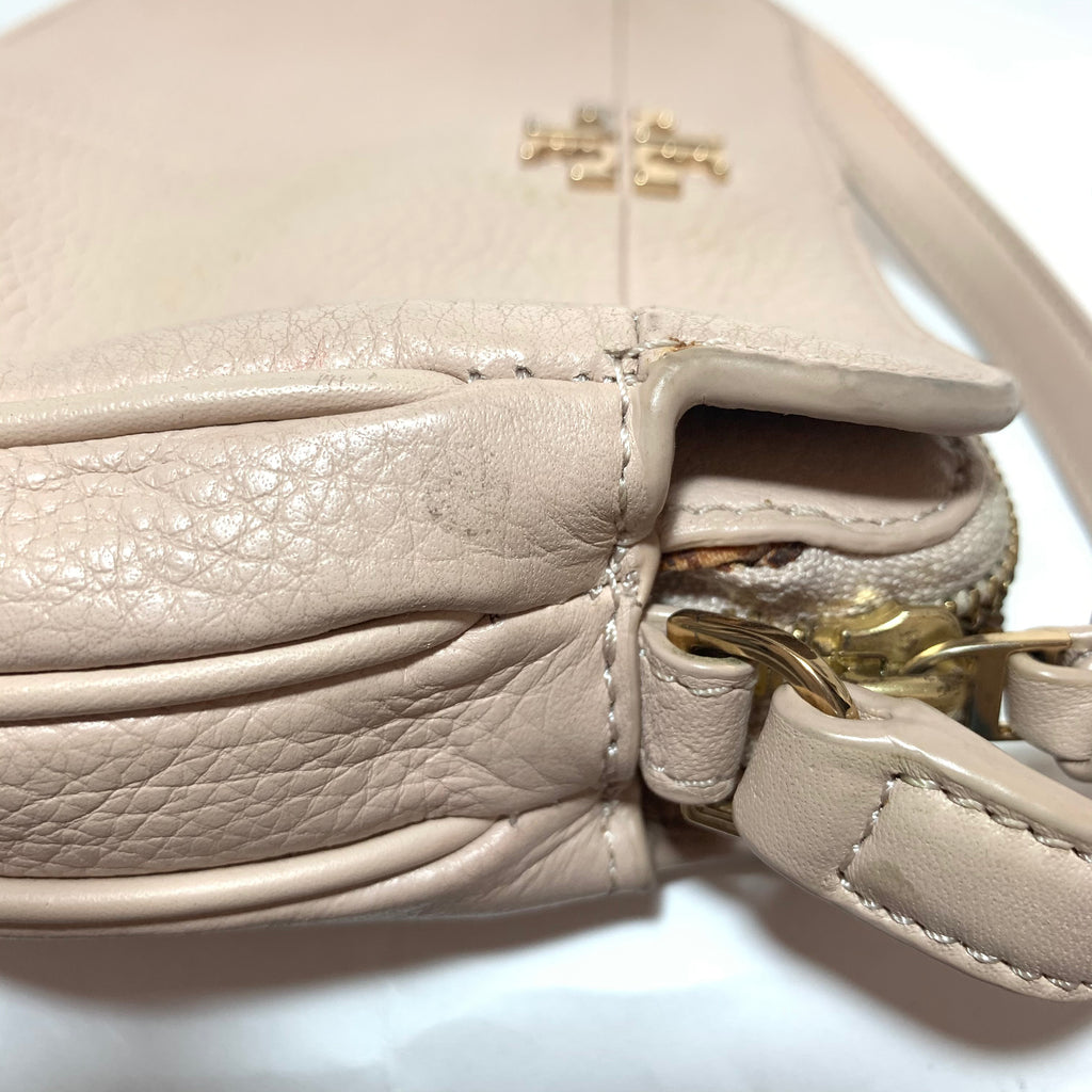 Tory Burch Nude Pink Pebbled Leather Mini Cross Body Bag | Pre Loved |