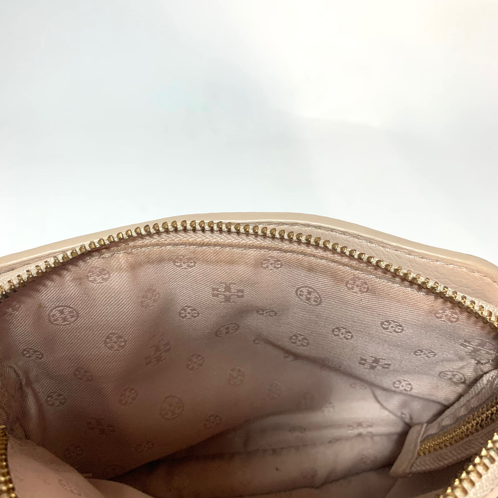 Tory Burch Nude Pink Pebbled Leather Mini Cross Body Bag | Pre Loved |
