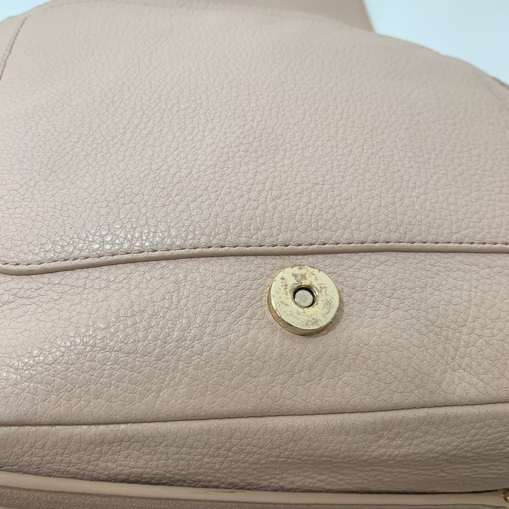 Tory Burch 'Bombe' Light Pink Pebbled Leather Flap Shoulder Bag | Pre Loved |