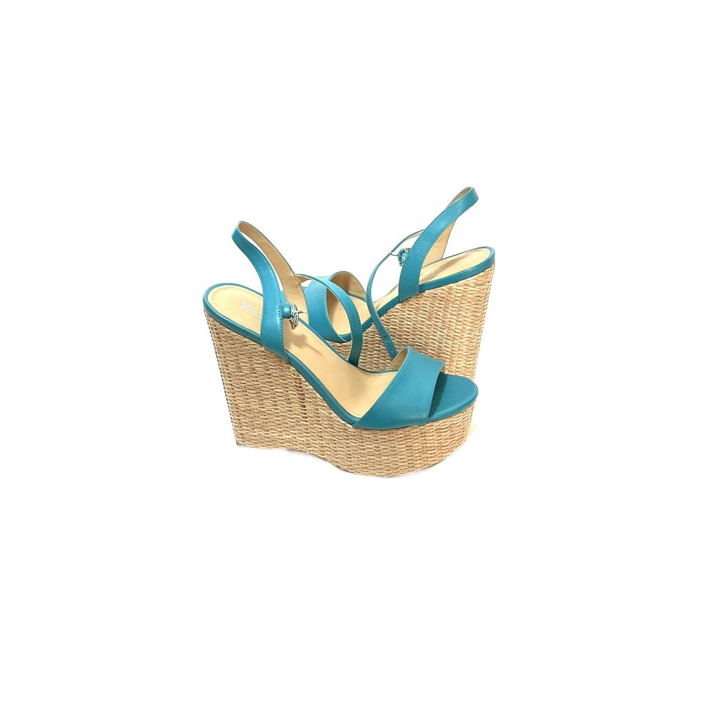 Michael Kors 'Fisher' Turquoise Jute Wedges | Gently Used |