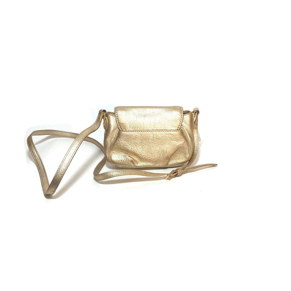 Michael Kors Mini Gold Leather Cross Body Bag | Pre Loved |