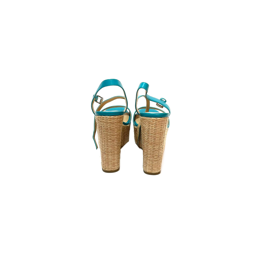 Michael Kors 'Fisher' Turquoise Jute Wedges | Gently Used |