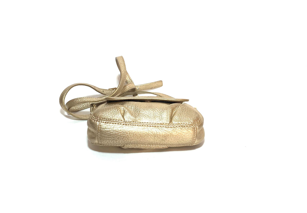 Michael Kors Mini Gold Leather Cross Body Bag | Pre Loved |