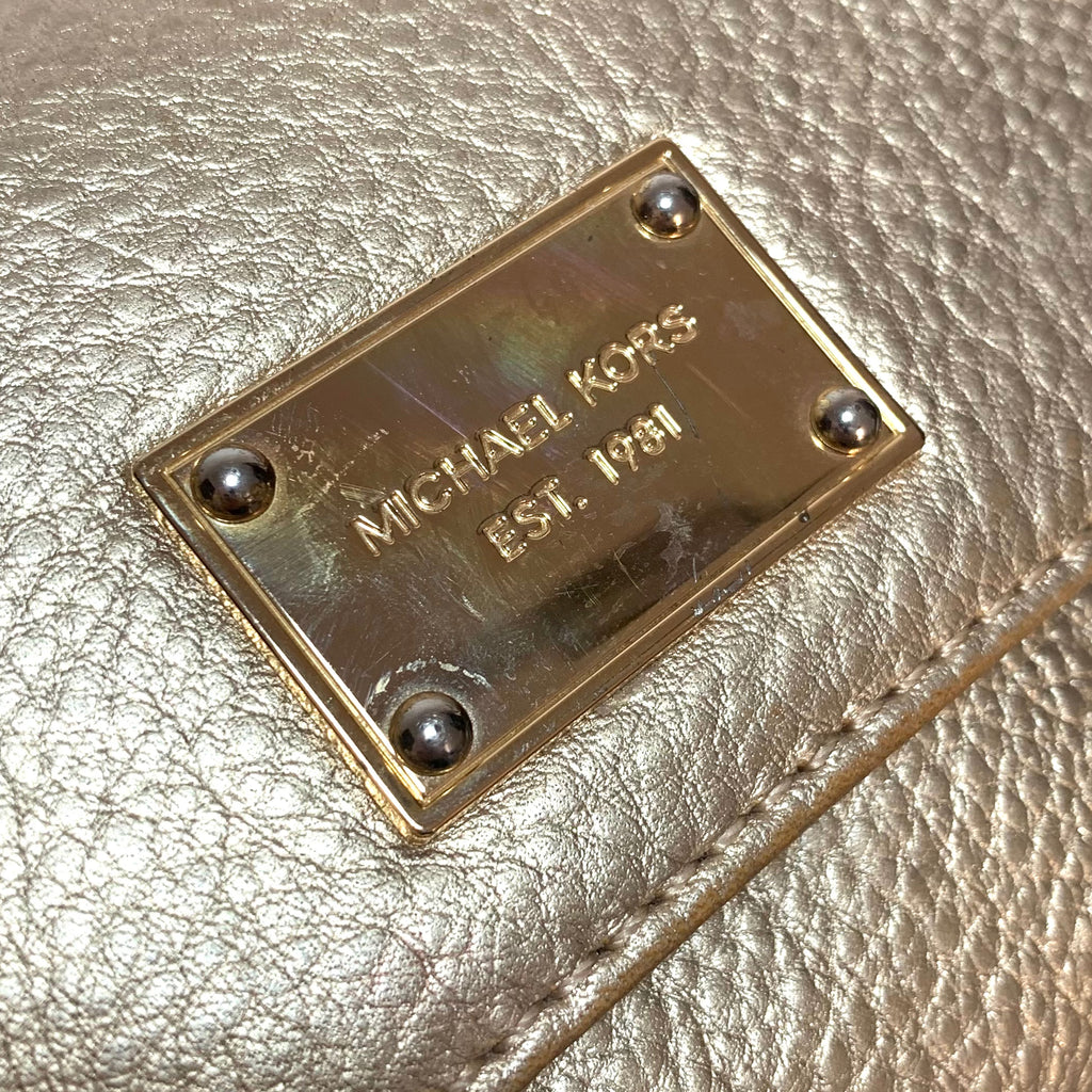 Michael Kors Mini Gold Leather Cross Body Bag | Pre Loved |
