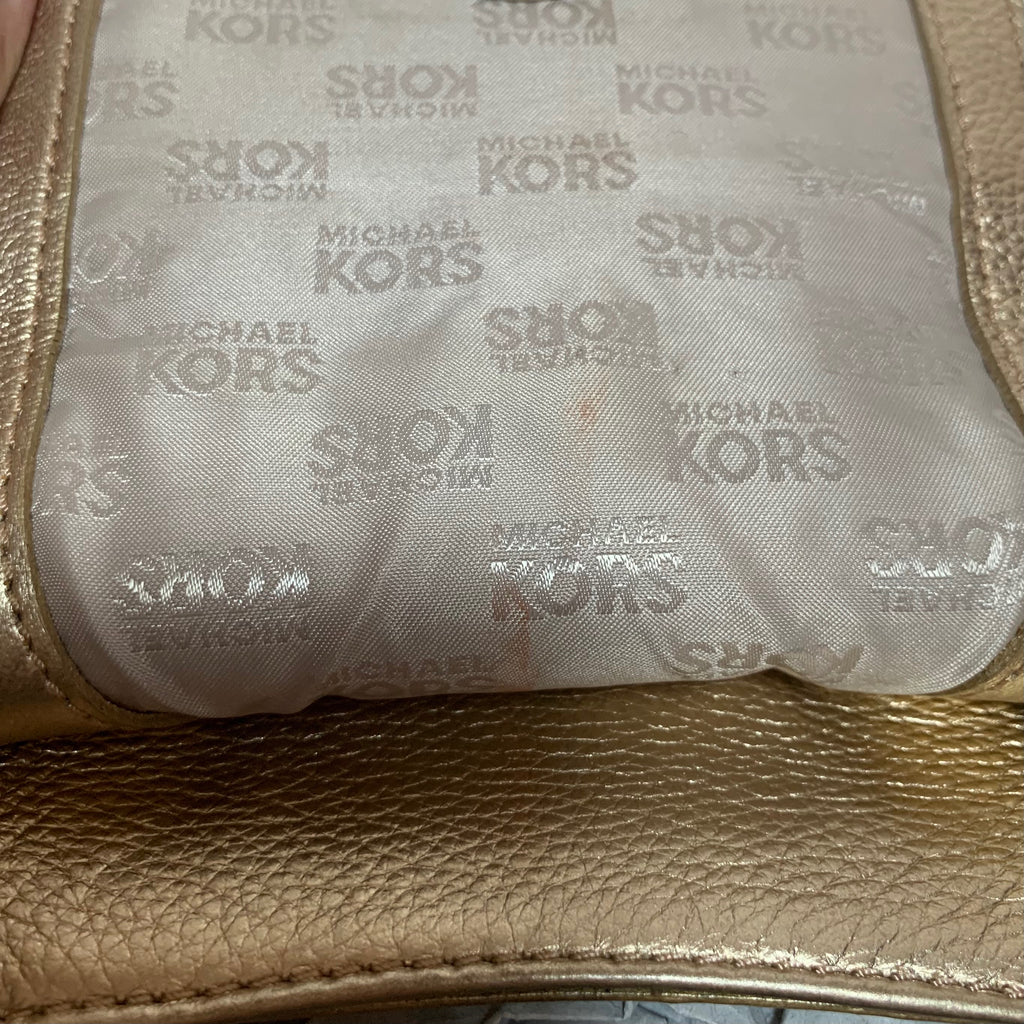 Michael Kors Mini Gold Leather Cross Body Bag | Pre Loved |