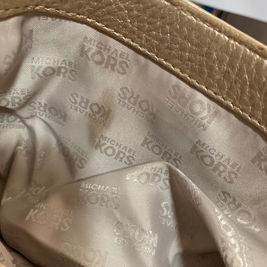 Michael Kors Mini Gold Leather Cross Body Bag | Pre Loved |