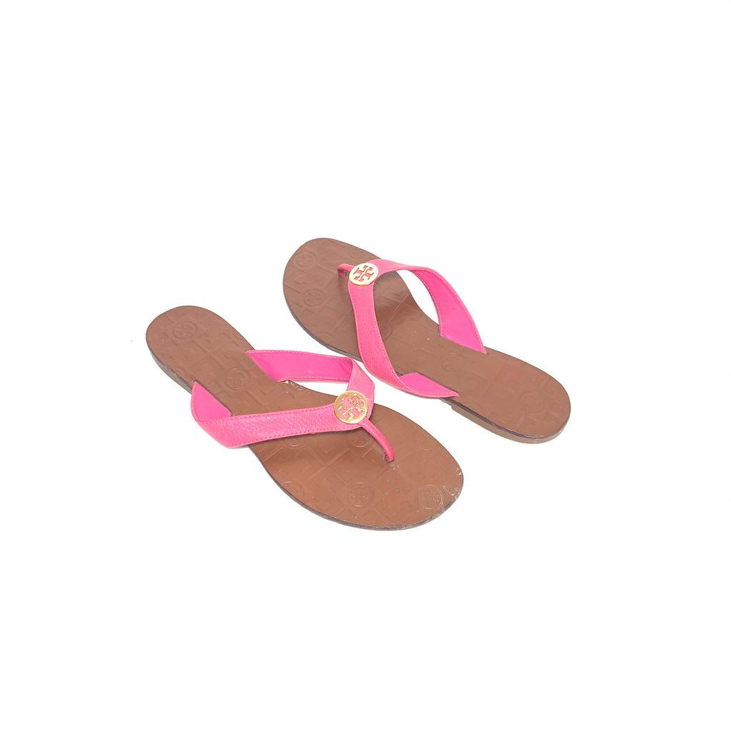 Tory Burch Pink Leather Thora Sandals | Pre Loved |