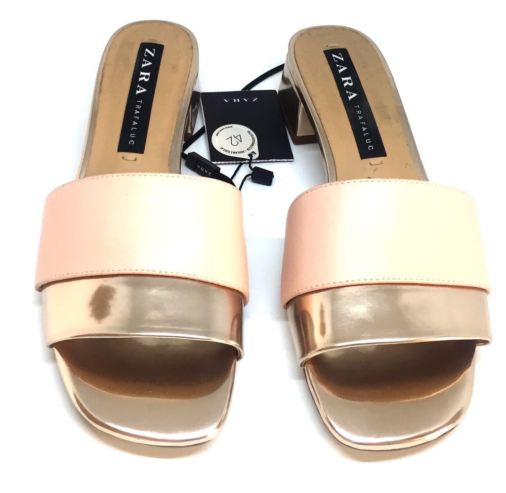 ZARA Two-toned Block Heel Sandals | Brand New |