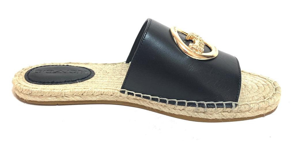 Coach 'Corey' Leather Espadrille Slides | Brand New |
