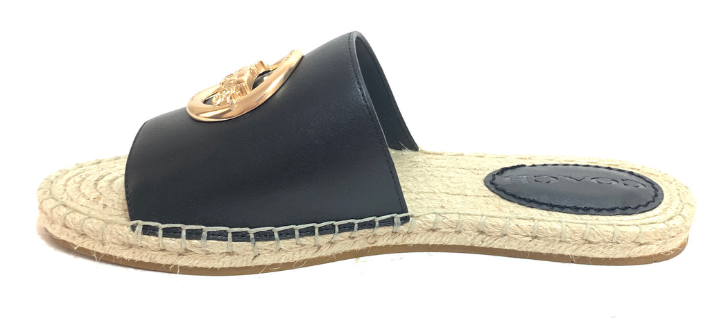 Coach 'Corey' Leather Espadrille Slides | Brand New |