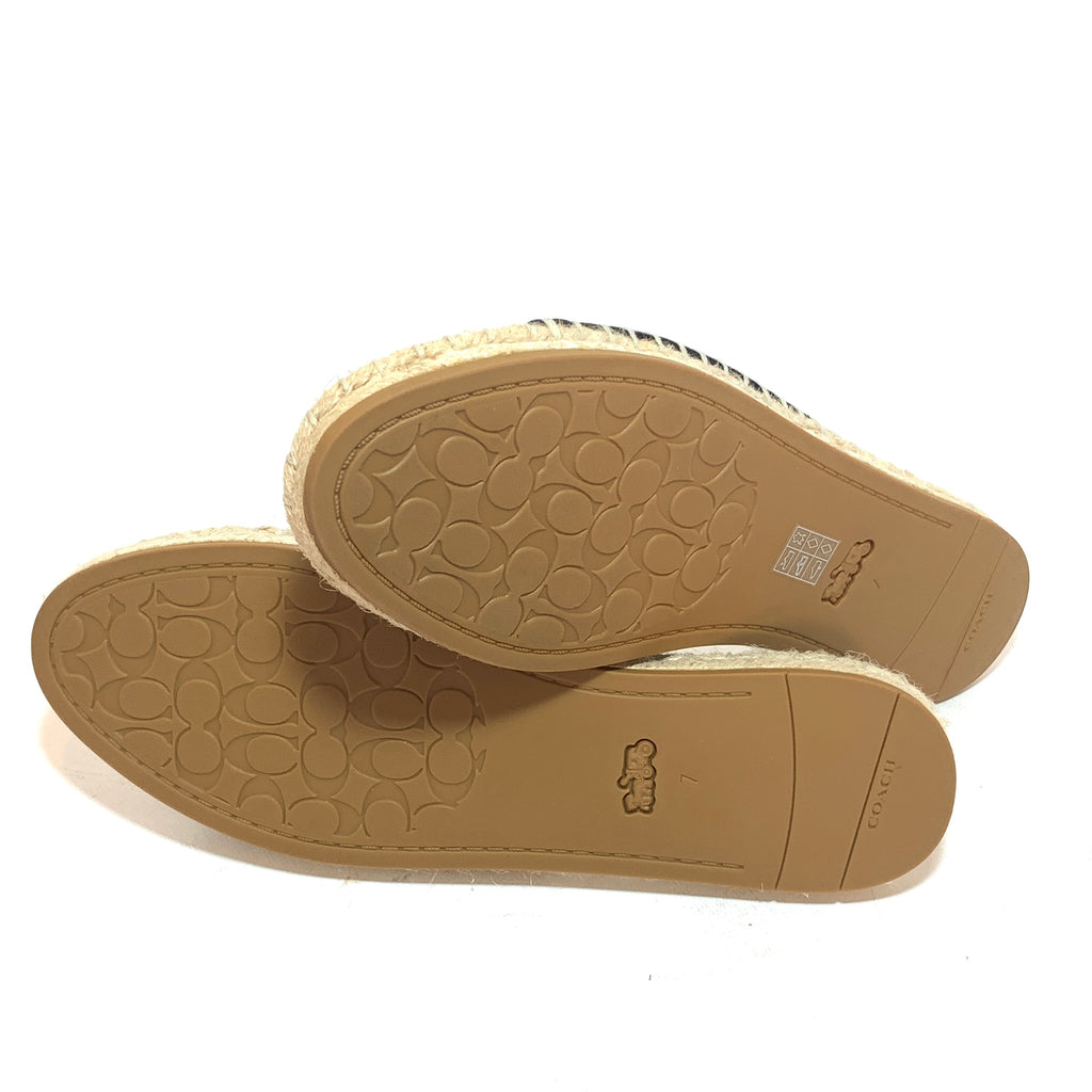Coach 'Corey' Leather Espadrille Slides | Brand New |