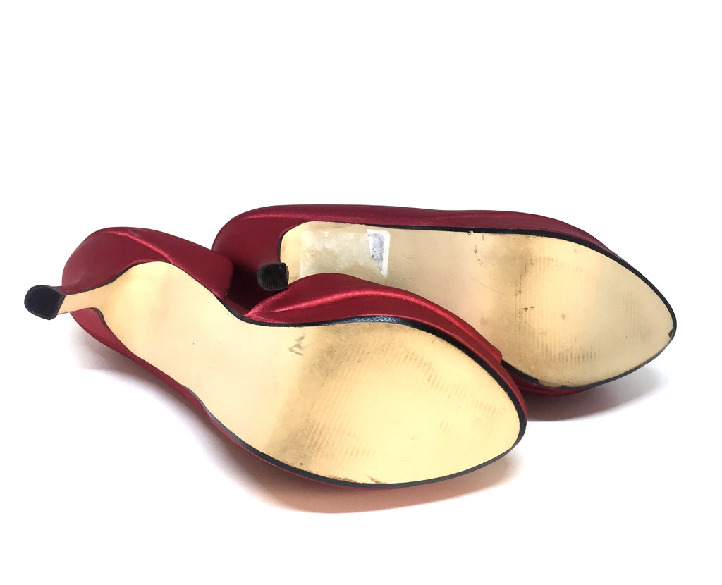 Town Shoes Rose Peep-toe Satin Heels | Gently Used |
