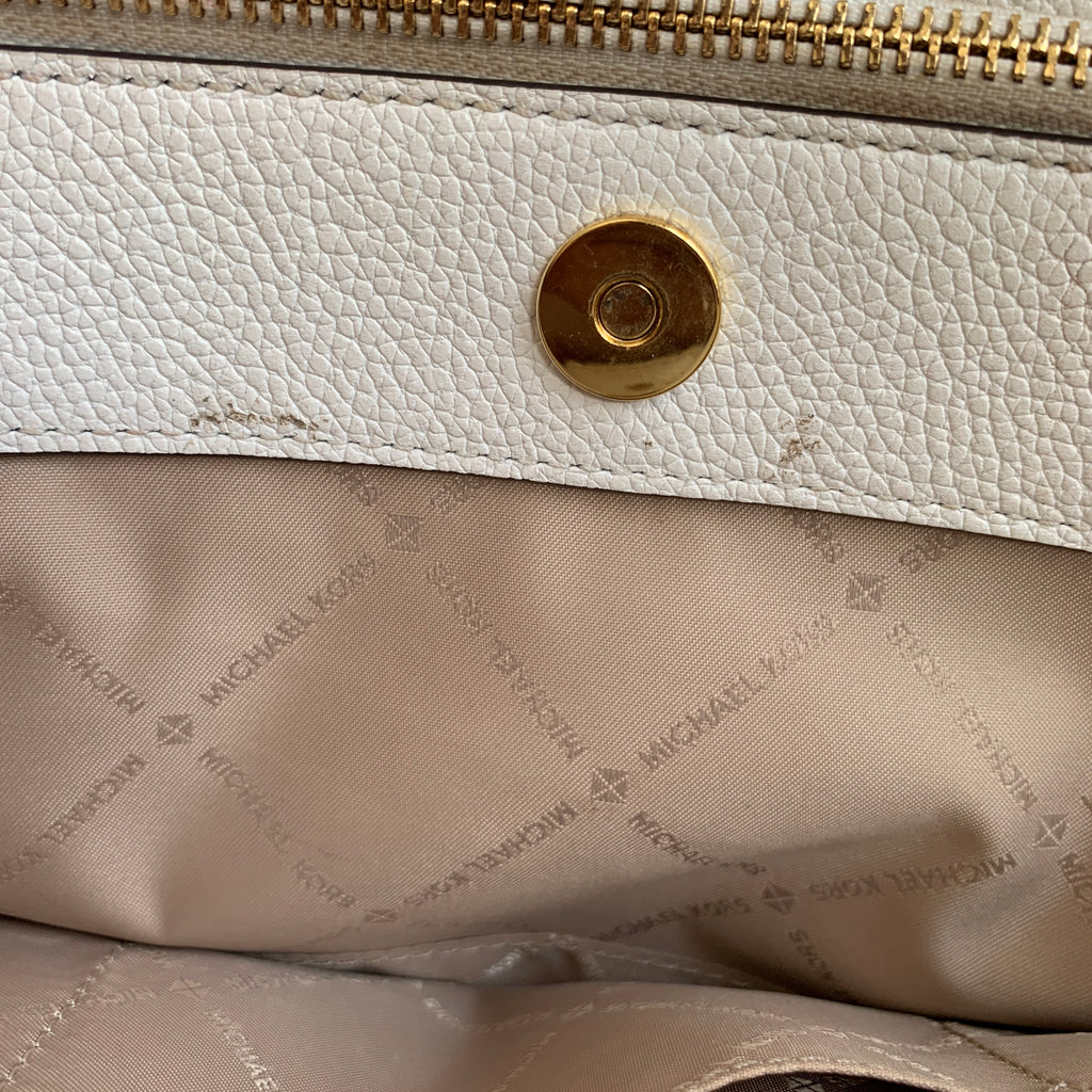 Michael Kors White Pebbled Leather Satchel | Gently Used |