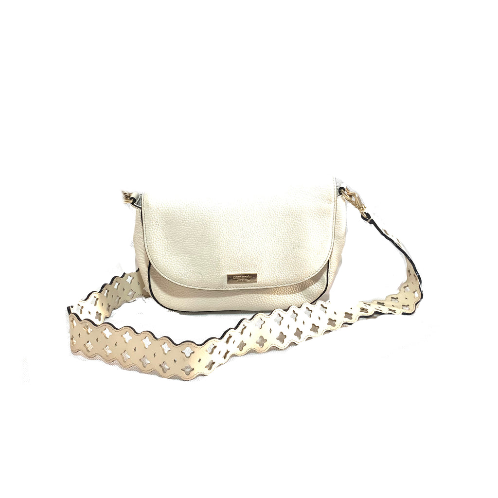 Kate Spade White Pebbled Leather Cross Body Bag | Pre Loved |