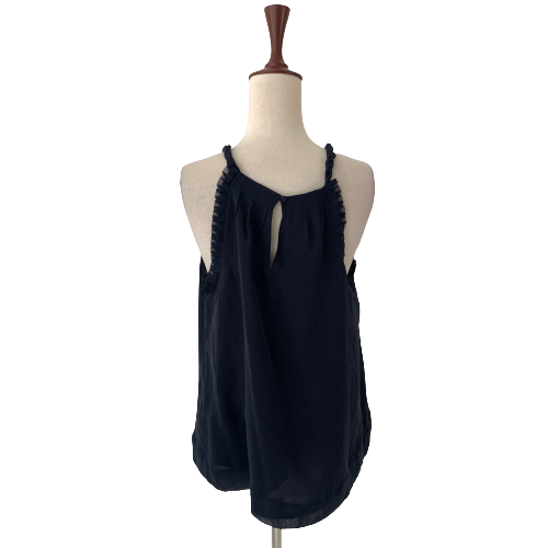 Banana Republic Navy Halter Frill Top | Gently Used |