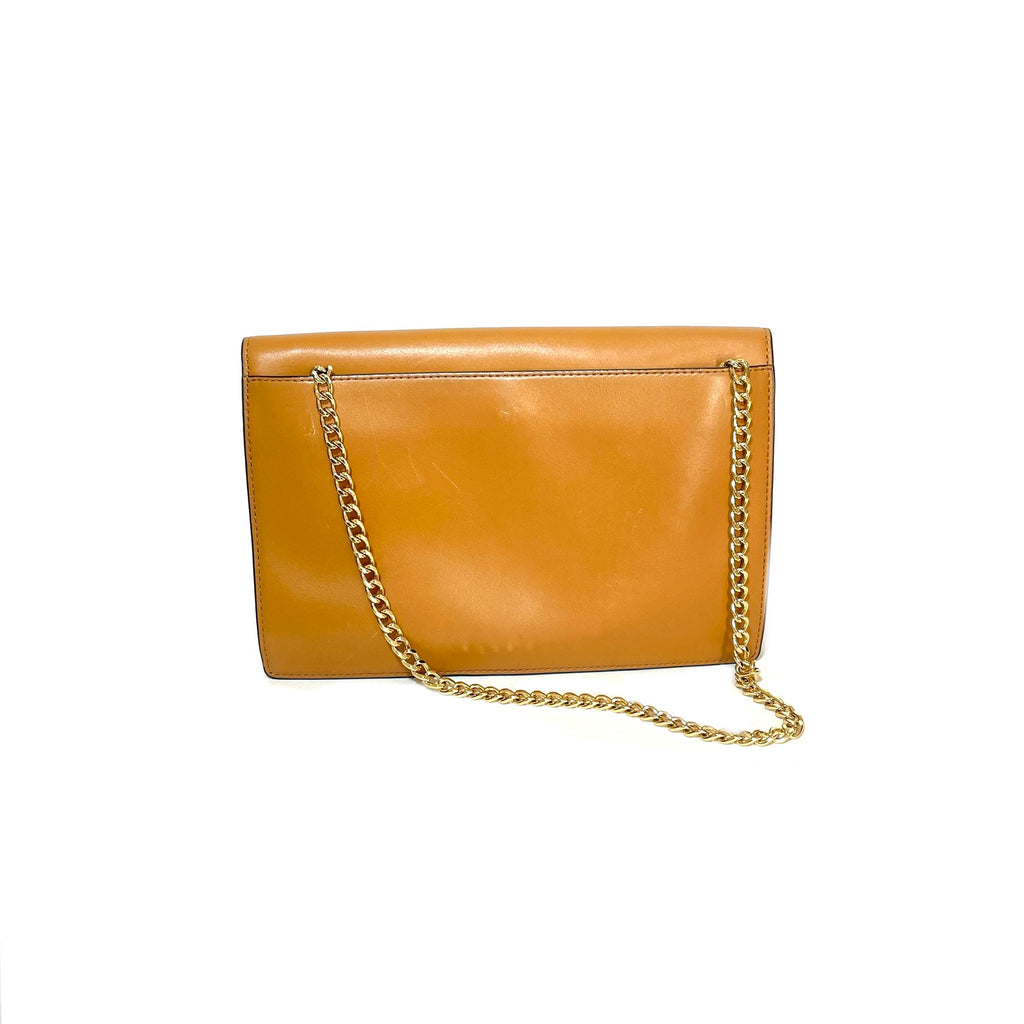 Michael Kors Tan Leather Envelope Convertible Clutch | Pre Loved |