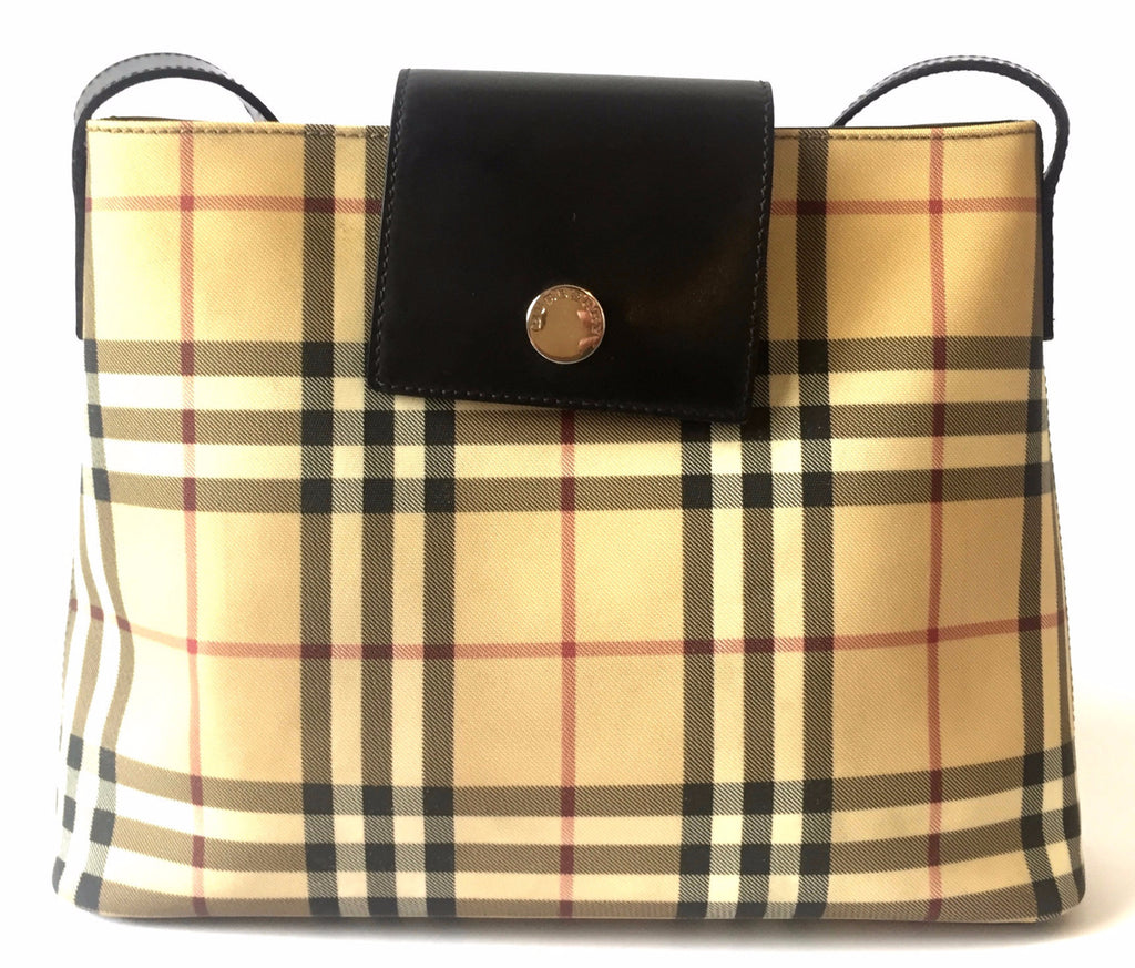 Burberry Classic Check with Leather Trim Shoulder Bag | Gently Used | - Secret Stash