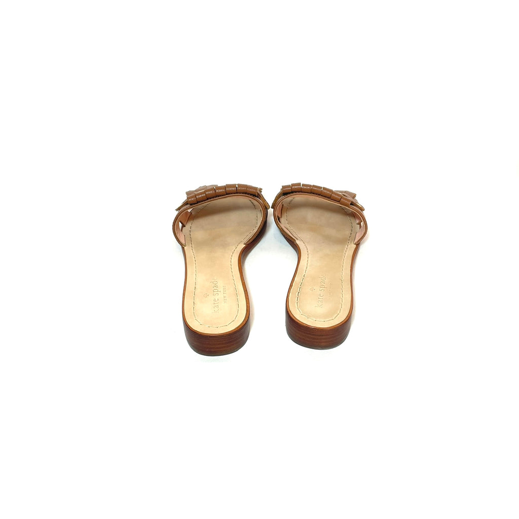 Kate Spade Tan Leather Fringe Sandals | Pre Loved |
