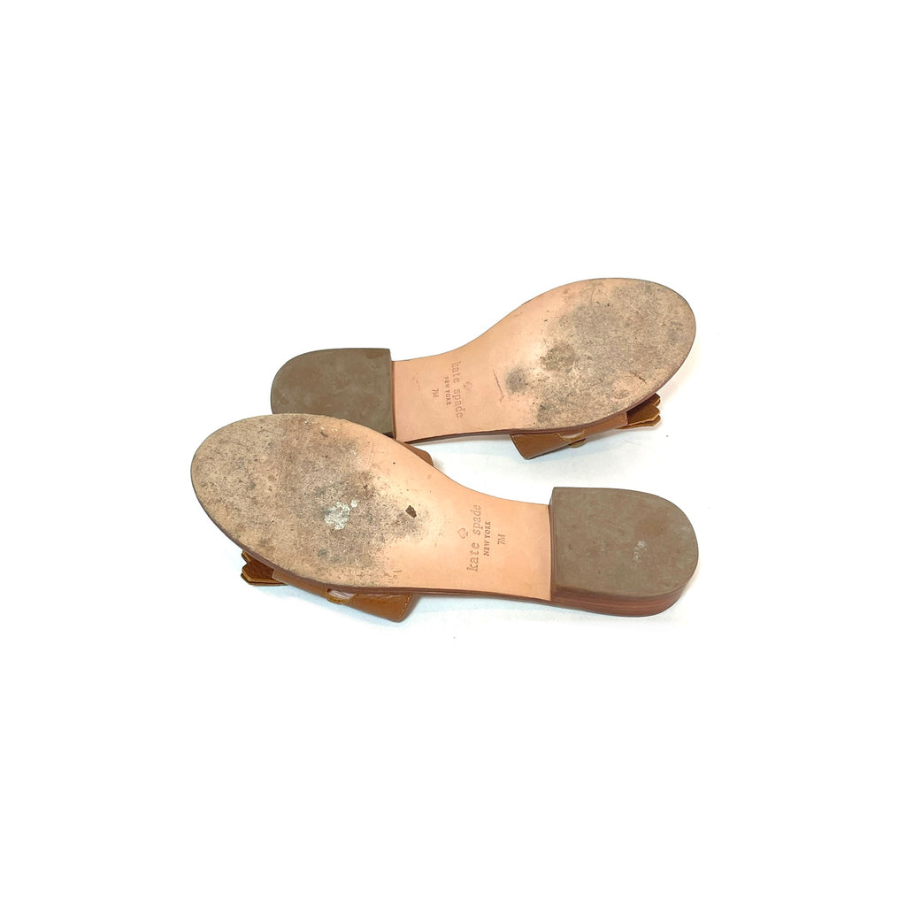 Kate Spade Tan Leather Fringe Sandals | Pre Loved |