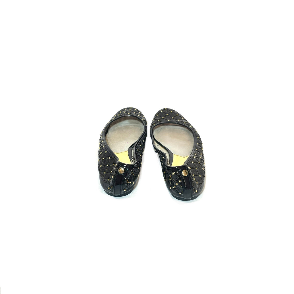Michael Kors Black Leather Gabriella Perforated Ballet Flats | Pre Loved |