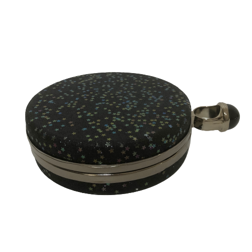 Charles & Keith Round Black Stars & Sequin Convertible Clutch | Pre Loved |