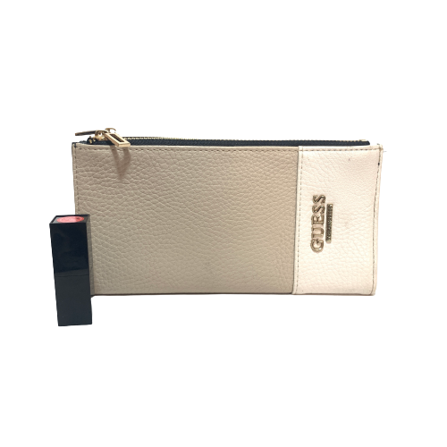 Guess Beige & White Long Wallet | Pre Loved |