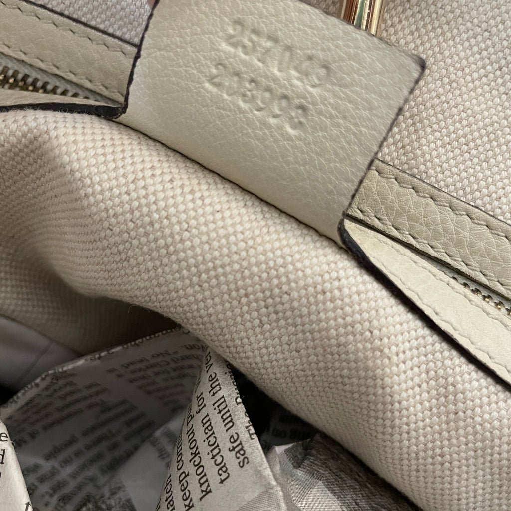 Gucci Ivory & Tan Leather Large Tote | Pre Loved |